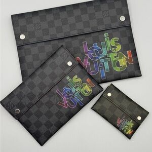 Louis Vuitton Limited Ed Graphite Alpha pouch set of 3